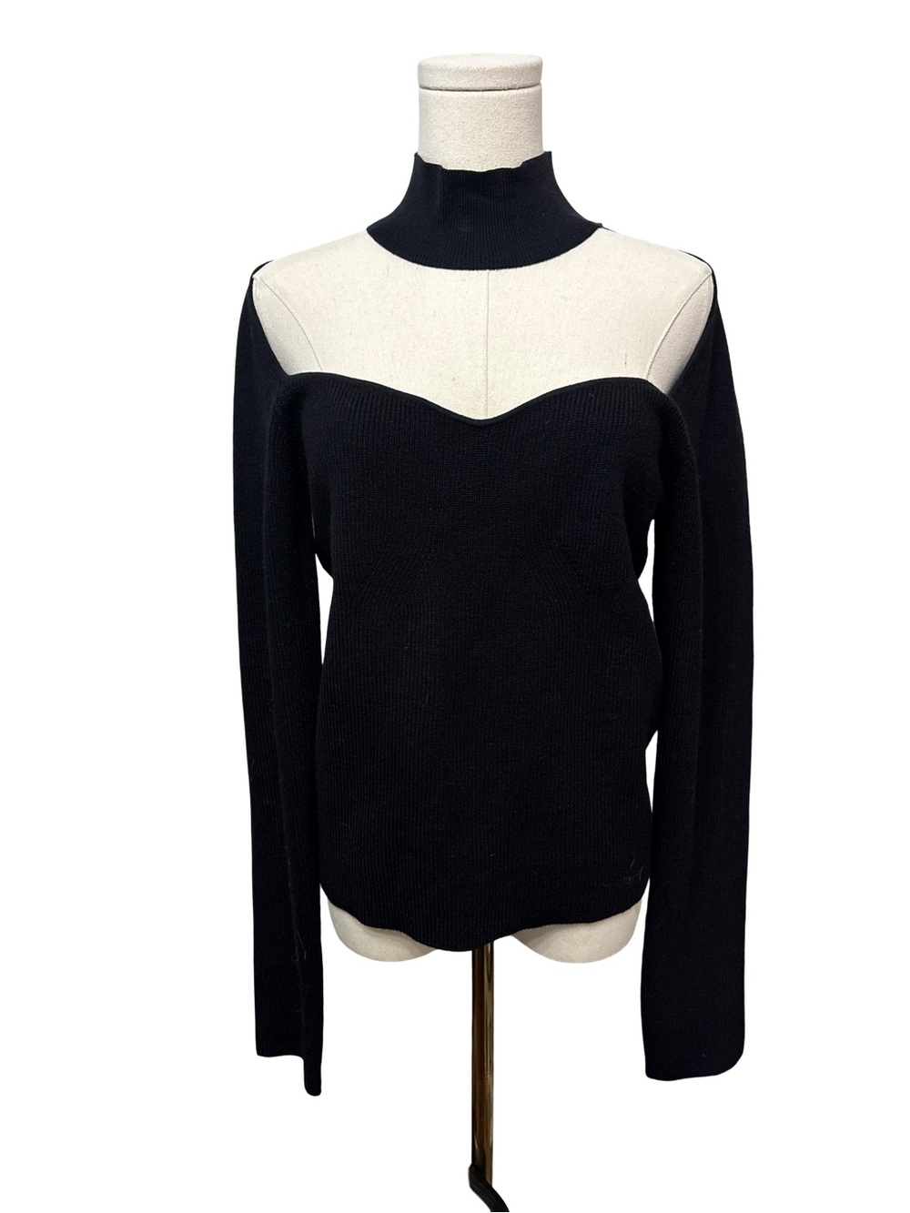 Oak+Fort  Mock Neck Cutout Women’s Sweater - size L NWT
